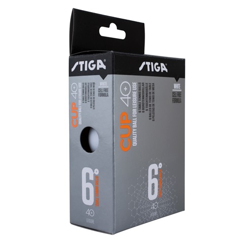 Stiga Cup 40+ Ball - Box of 6 White - Click Image to Close